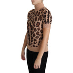 Dolce & Gabbana Elegant Leopard Print Wool Turtleneck Top Dolce & Gabbana Black