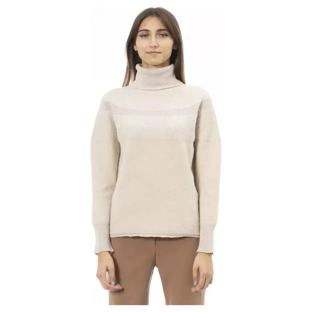 Alpha Studio Beige Wool Women Sweater AL-23501-IT44|L