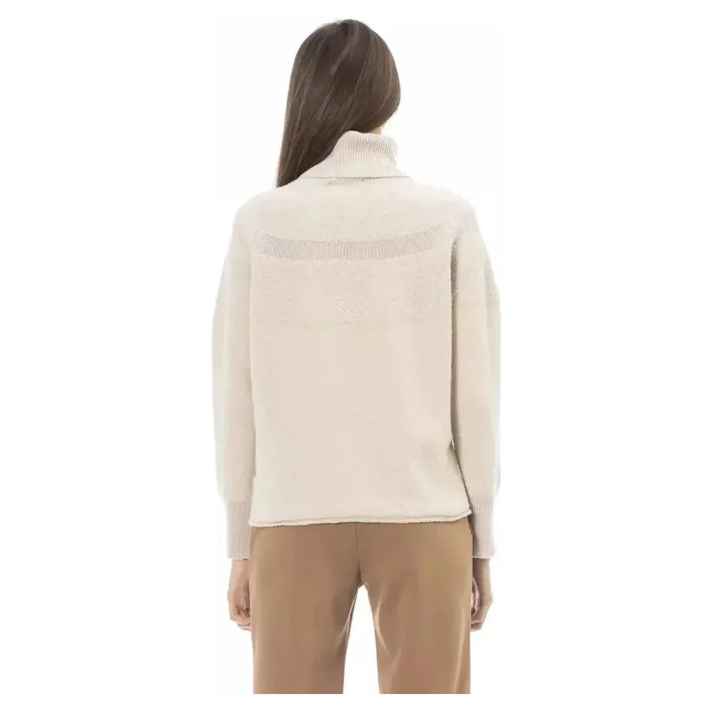 Alpha Studio Beige Wool Women Sweater AL-23501-IT44|L