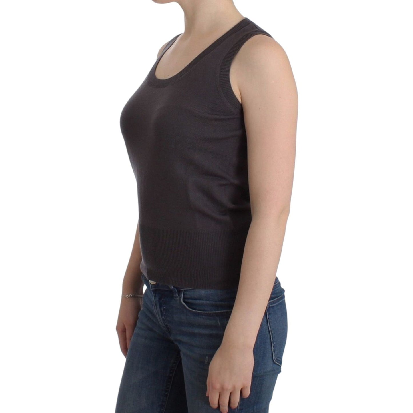 John Galliano Brown knit tank top SIG12069-2