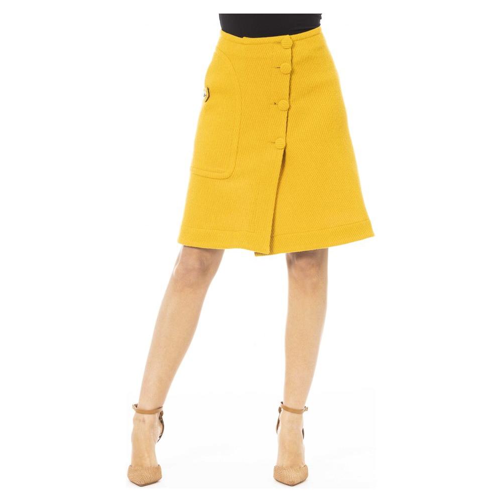 Jacob Cohen Yellow Wool Women Skirt JA-24196-IT40|S