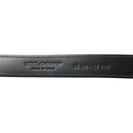 Dolce & Gabbana Black Leather Silver Metal Buckle Belt BEL9117-95