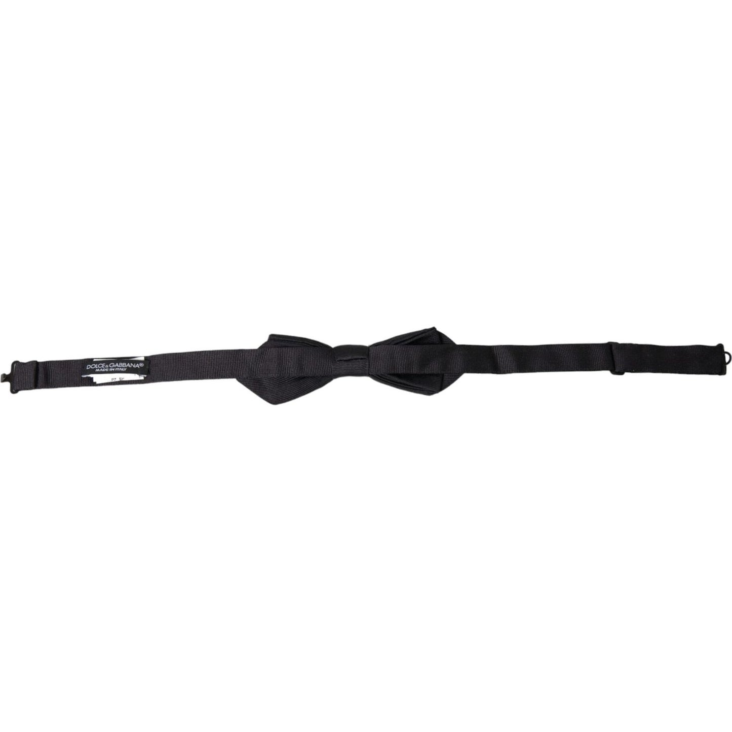 Dolce & Gabbana Black Silk Adjustable Neck Men Bow Tie FT3837