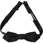Dolce & Gabbana Black Brocade Silk Adjustable Neck Bow Tie FT3887