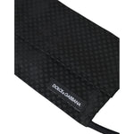 Dolce & Gabbana Black 100% Silk Adjustable Necktie Face Mask KRA3271
