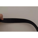 Dolce & Gabbana Black Velvet Silver Tone Metal Buckle Belt BEL8647-85