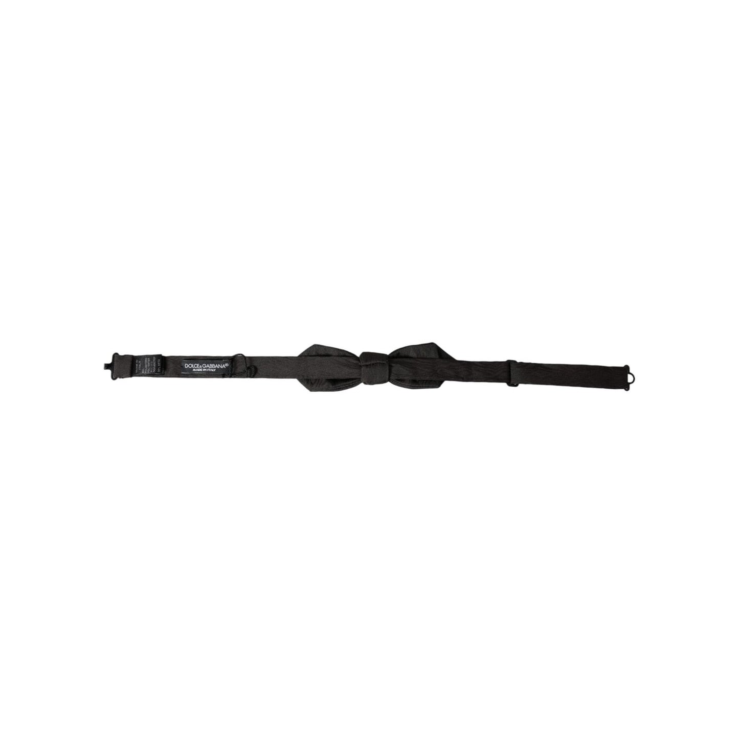 Dolce & Gabbana Black Silk Adjustable Neck Men Bow Tie
