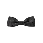 Dolce & Gabbana Black Silk Patterned Adjustable Neck Men Bow Tie