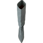 Valentino Blue Leather Elastic Flats Pull On Knee High Boots Shoes LA9568-37