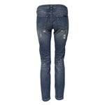 Dolce & Gabbana Blue Play Card Embroidery Skinny Denim Jeans