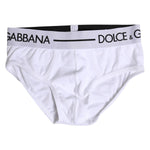 Dolce & Gabbana White Cotton Stretch Regular Brief Underwear BIK1744-4