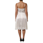 Dolce & Gabbana White Lace DG Logo Silk Dress Sleepwear DR81796-46