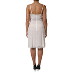 Dolce & Gabbana White Lace Gold DG Logo Silk Dress Sleepwear DR81798-46