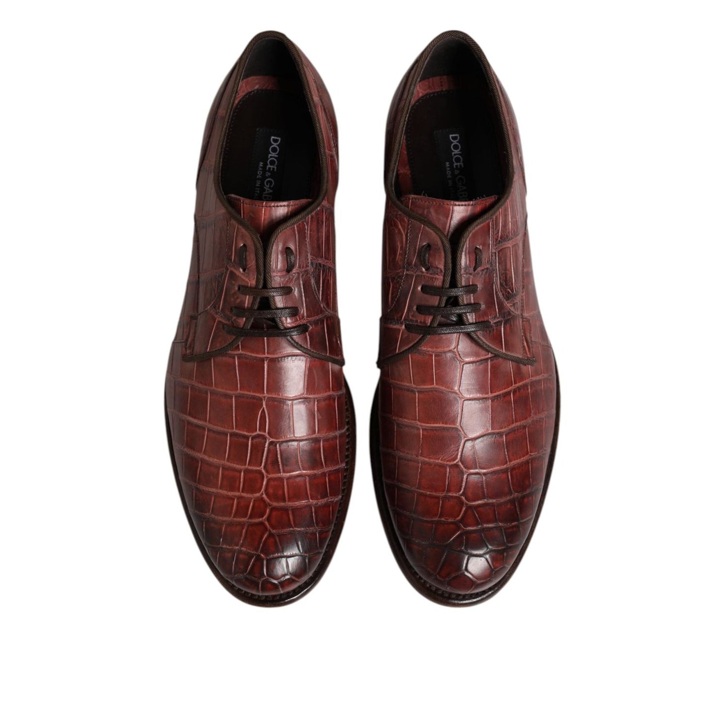 Dolce & Gabbana Burgundy Leather Lace Up Derby Dress Shoes MV7553-43