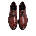 Dolce & Gabbana Burgundy Leather Lace Up Derby Dress Shoes MV7553-43