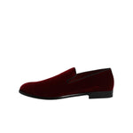 Dolce & Gabbana Red Cotton Velvet Slip On Loafers Formal Shoes MV7568-42