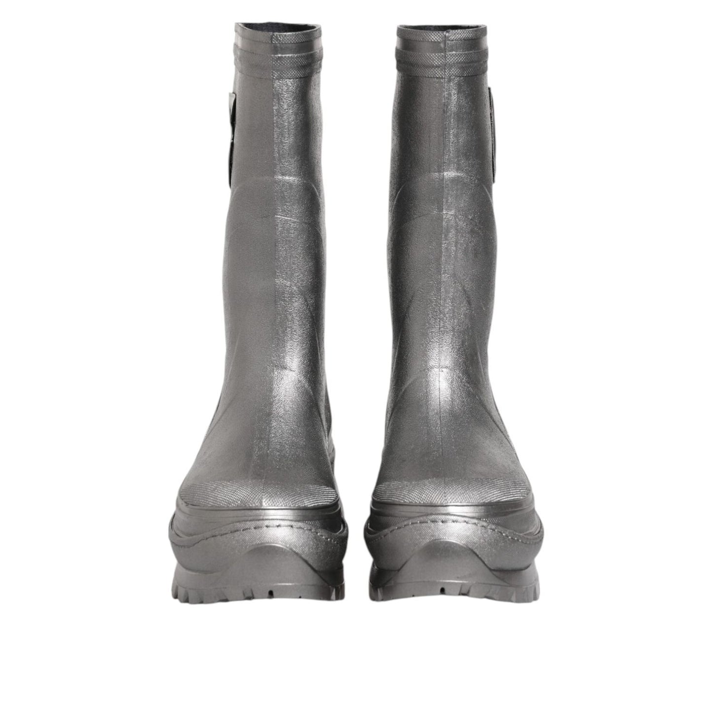 Dolce & Gabbana Metallic Silver Pull On Rain Boots Shoes MV7816-42