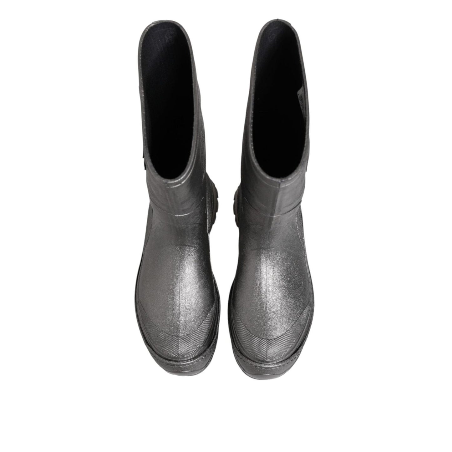 Dolce & Gabbana Metallic Silver Pull On Rain Boots Shoes MV7816-42