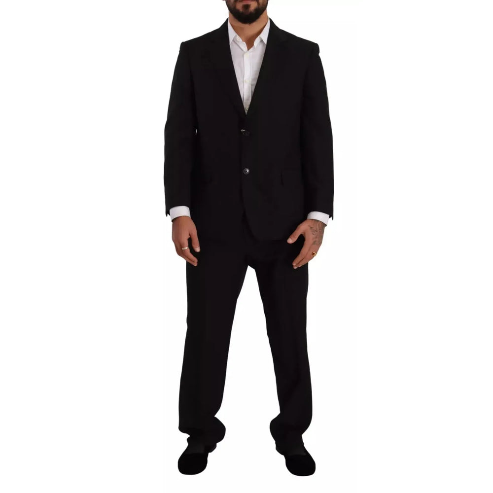 Domenico Tagliente Blue Polyester Single Breasted Formal 2 Piece Suit KOS1940-49