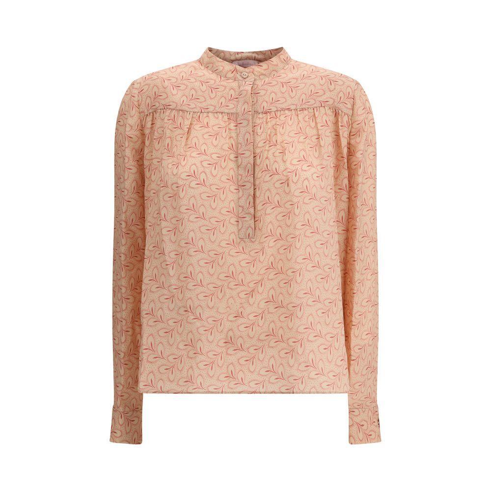 Kristina Ti Blouse with foliage print and refined stand-up collar KR-KBL0129TI0293RS2-IT40 | M