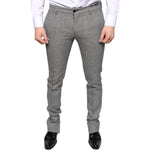 Dolce & Gabbana Gray Check Tartan Wool Skinny Pants PAN75345-48