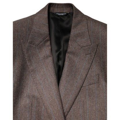 Dolce & Gabbana Brown Stripes Single Breasted Blazer