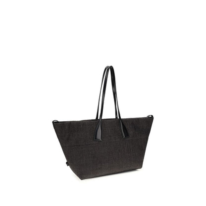 Balmain Black Raffia Shoulder Bag