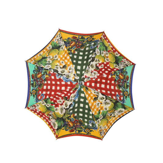 Dolce & Gabbana Multicolor Carretto Siciliano Print Collapsible Umbrella