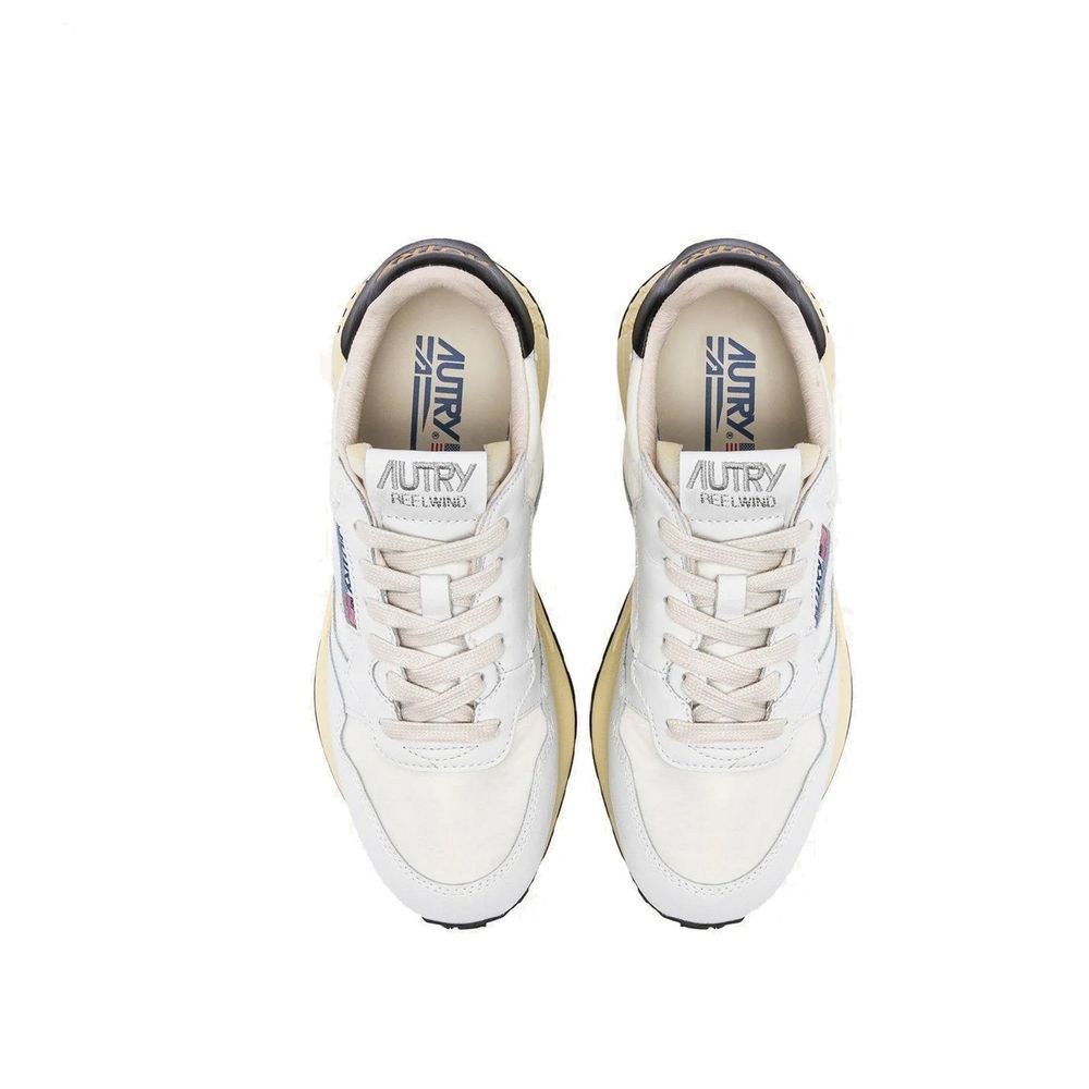 Autry White Fabric Athletic Sneakers