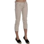 Dondup Beige Low Waist Skinny Cropped Capri Pants Jeans & Pants Dondup Rosy Brown