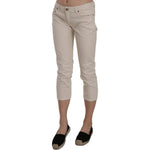 Dondup Beige Low Waist Skinny Cropped Capri Pants Jeans & Pants Dondup Rosy Brown
