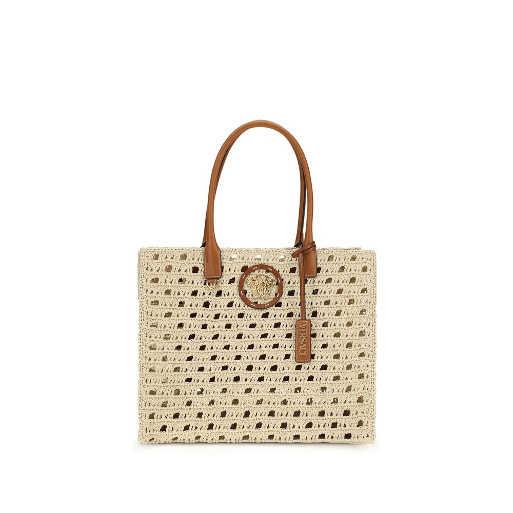 Versace Beige Cotton Shoulder Bag