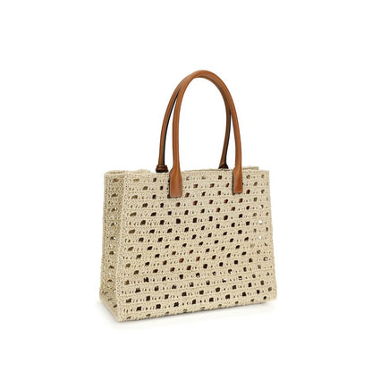 Versace Beige Cotton Shoulder Bag