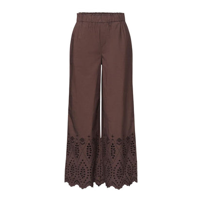 Street One Brown Cotton Casual Pants