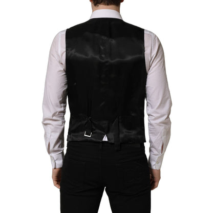 Dolce & Gabbana Black Wool Single Breasted Waistcoat Vest