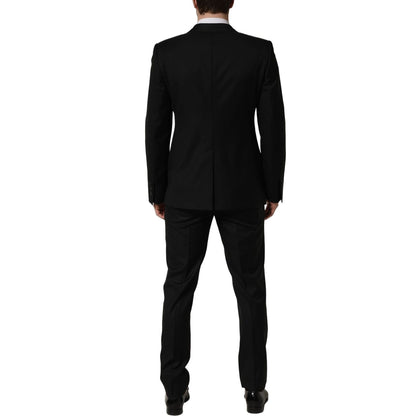 Dolce & Gabbana Black Wool Slim Fit Formal 2 Piece Men Suit