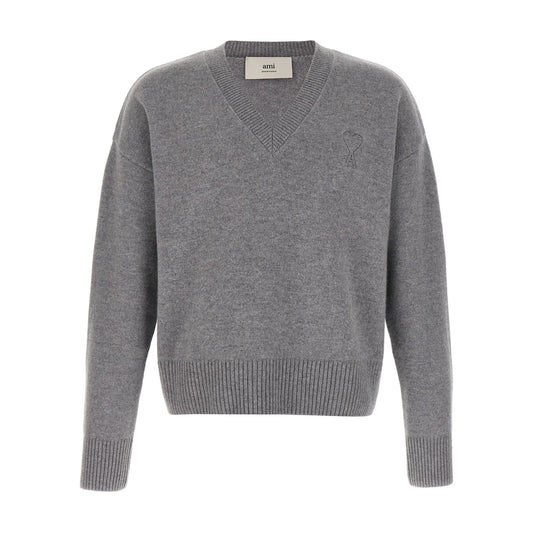 Ami Paris Gray Wool Cardigan