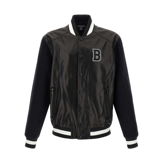 Balmain Bicolor Lamb Leather Leather Jacket