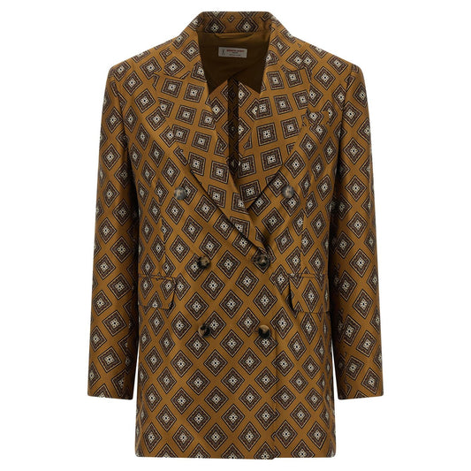 Alberto Biani Brown Silk Blazer
