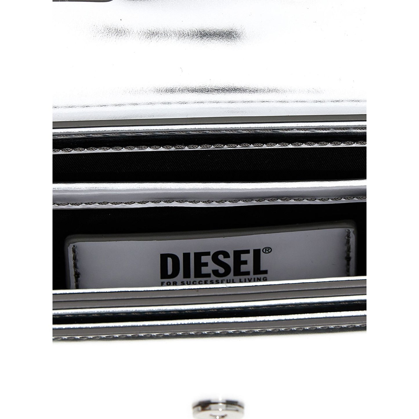 Diesel Silver Cowhide Shoulder Bag
