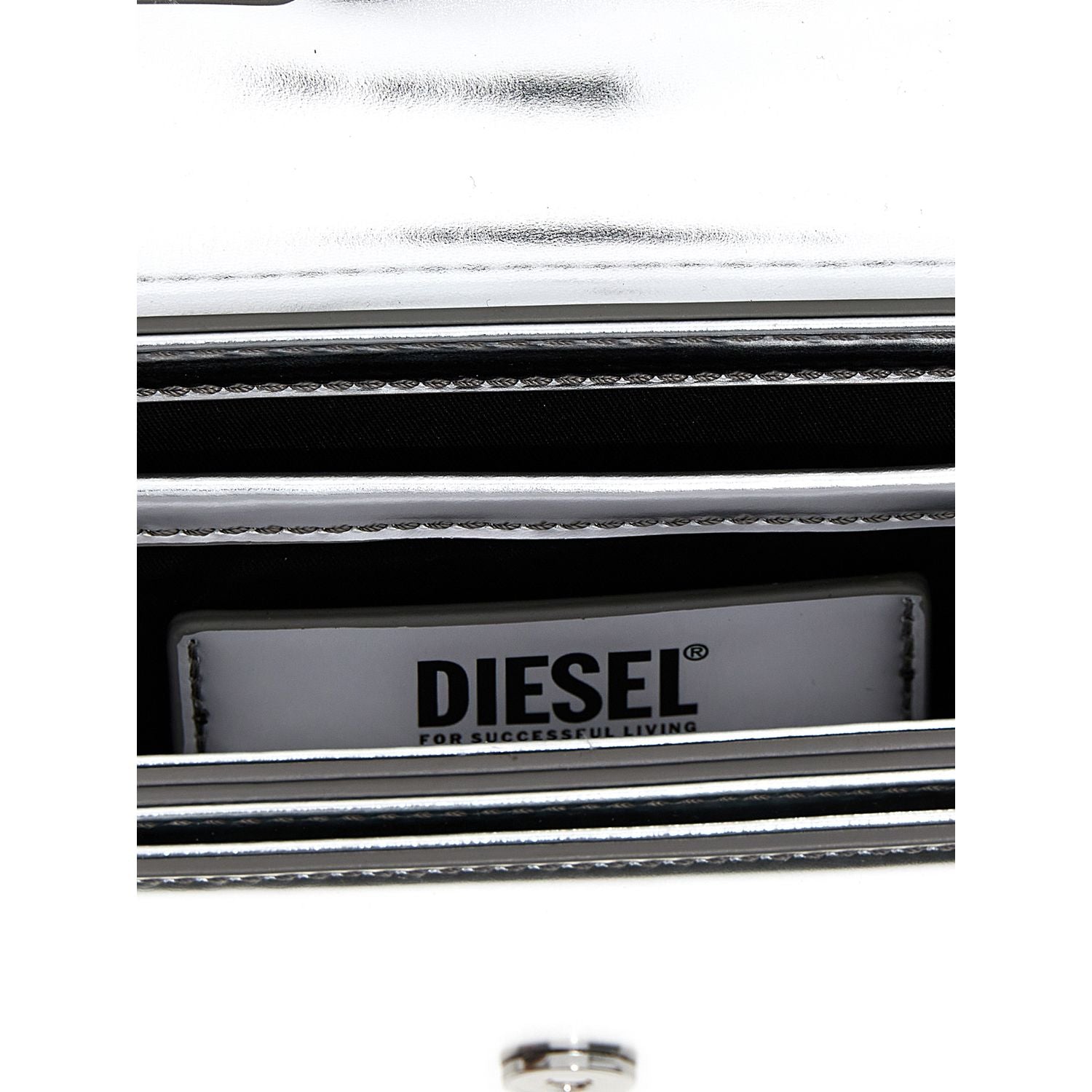 Diesel Silver Cowhide Shoulder Bag