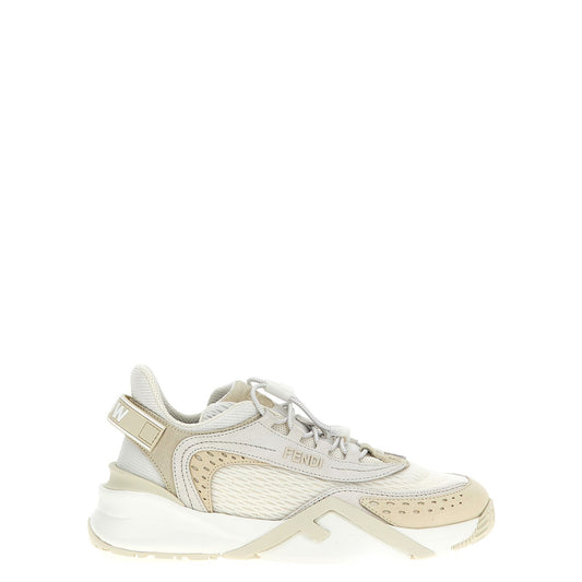 Fendi White Polyester Athletic Sneakers