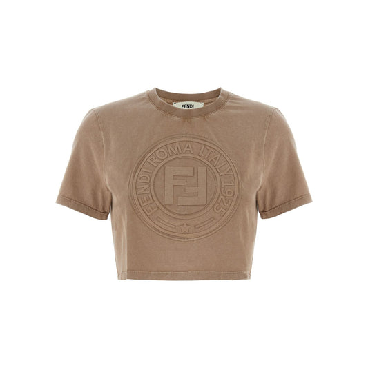 Fendi Brown Cotton T-Shirt