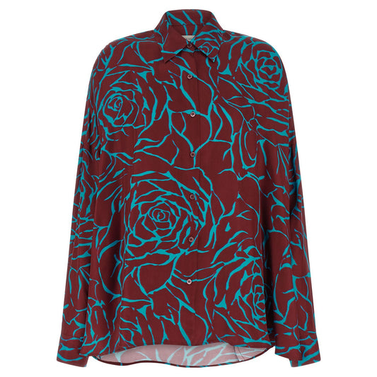 Dries Van Noten Bordeaux Viscose Blouse