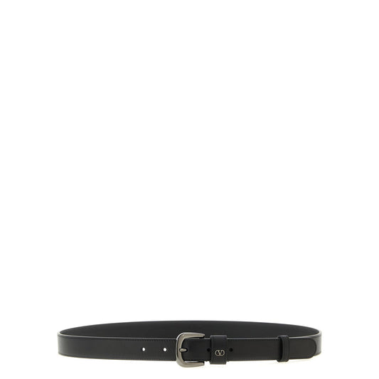 Valentino Garavani Black Calfskin Regular Belt