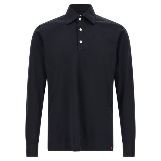 Kiton Blue Cotton Polo Shirt