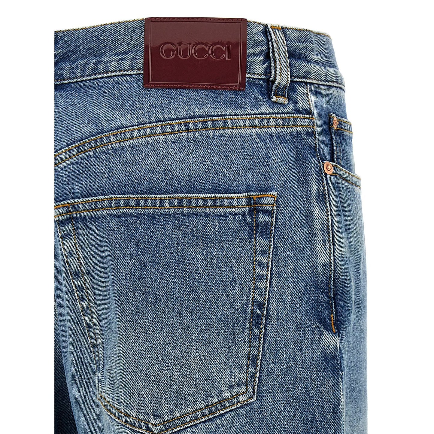 Gucci Blue Cotton Boyfriend Jeans