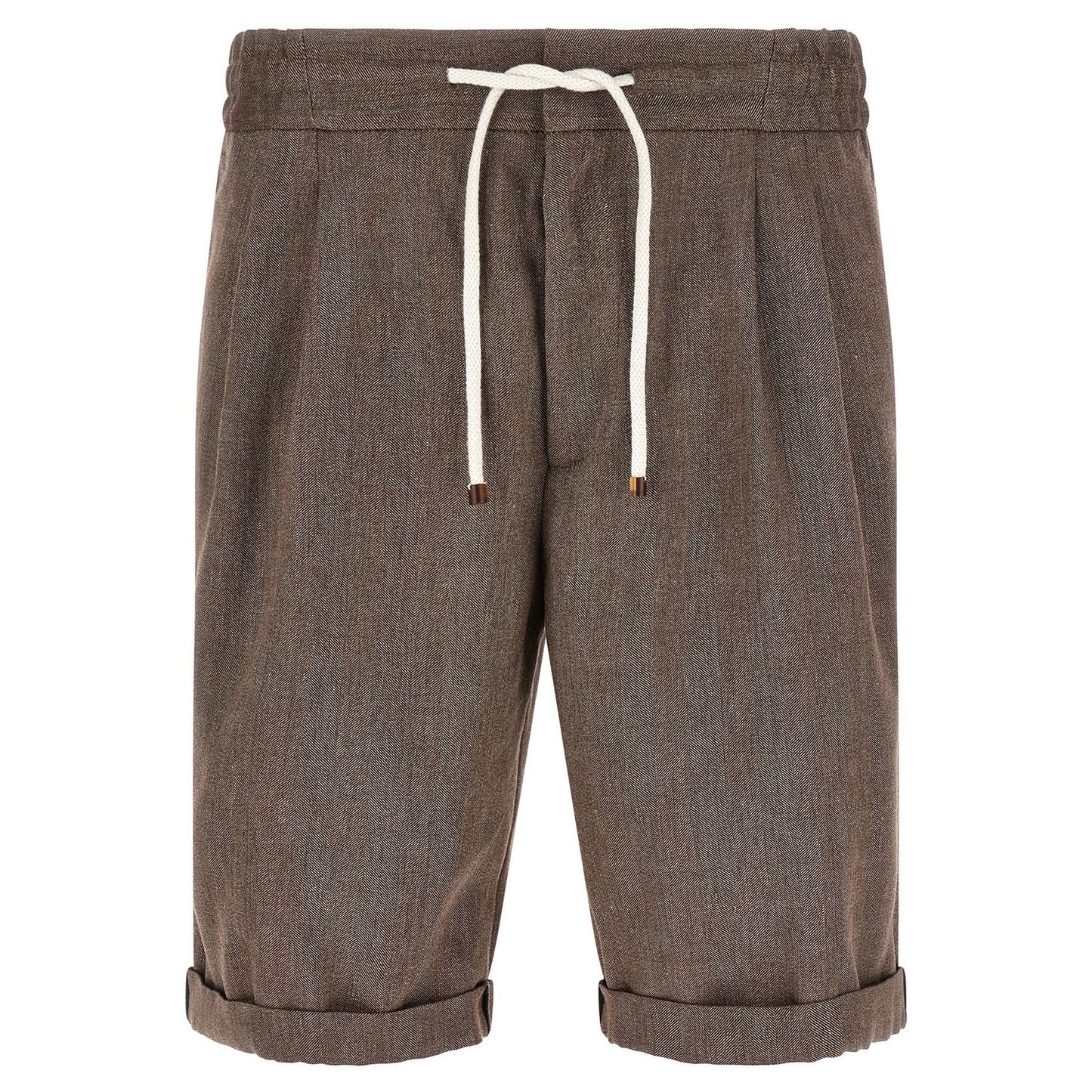 Brunello Cucinelli Brown Linen Bermuda Shorts