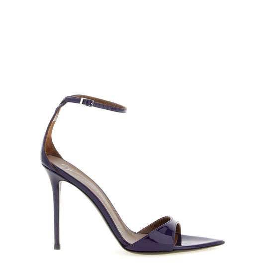 Giuseppe Zanotti Purple Calfskin Stiletto Heel Sandals