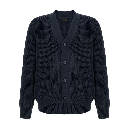 Hugo Boss Blue Cotton Cardigan